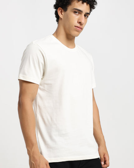 Unisex Regular Solid T-Shirt - Off White