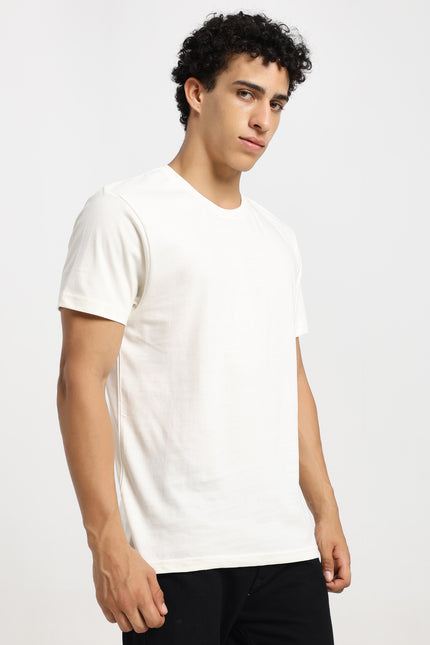 Unisex Regular Solid T-Shirt - Off White