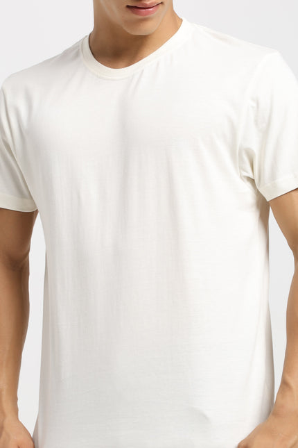 Unisex Regular Solid T-Shirt - Off White