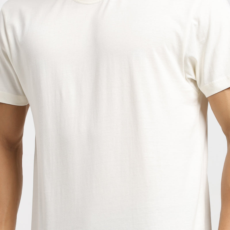 Unisex Regular Solid T-Shirt - Off White
