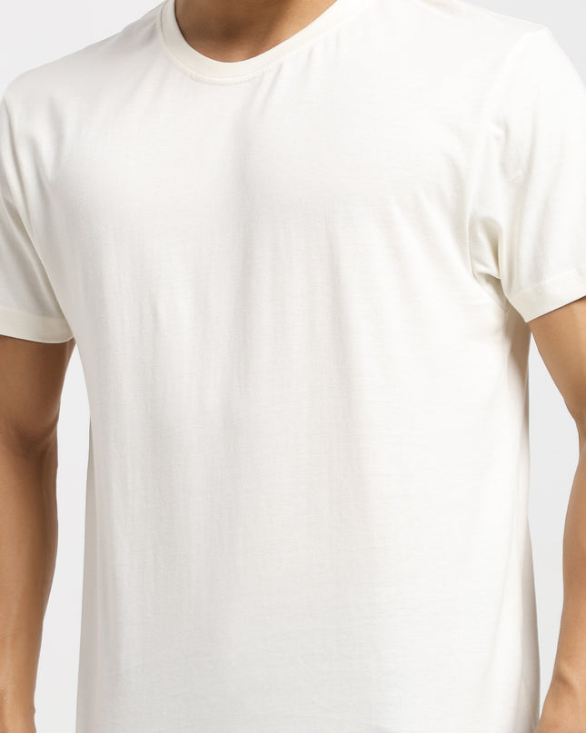 Unisex Regular Solid T-Shirt - Off White