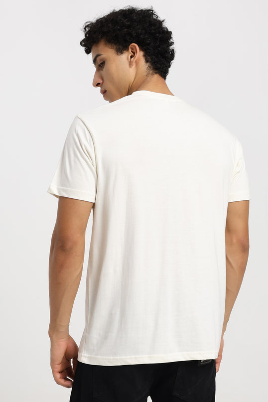 Unisex Regular Solid T-Shirt - Off White