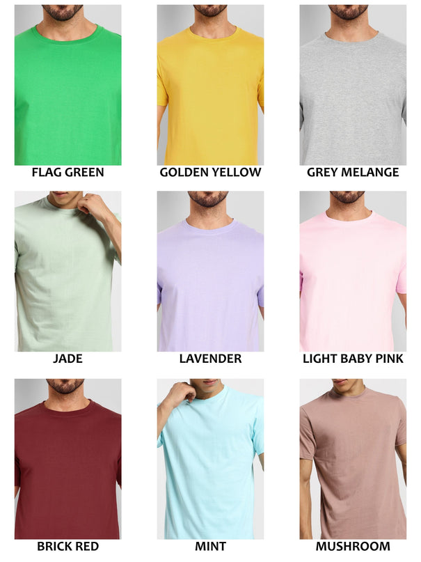 Solid Pack of 3: Half Sleeves Round Neck