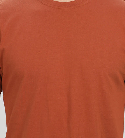 Unisex Regular Solid T-Shirt - Copper