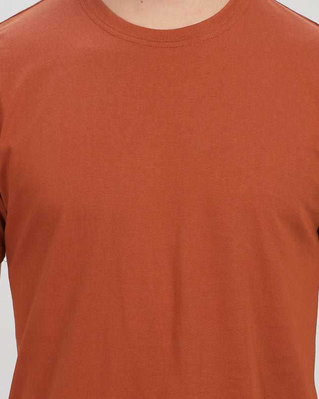 Unisex Regular Solid T-Shirt - Copper