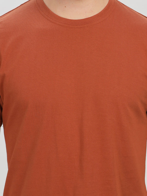Unisex Regular Solid T-Shirt - Copper