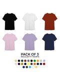 Pick Any 3 - Plain Combo Regular T-Shirt