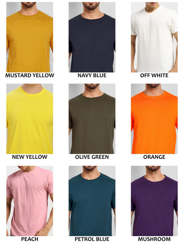 Solid Pack of 3: Half Sleeves Round Neck