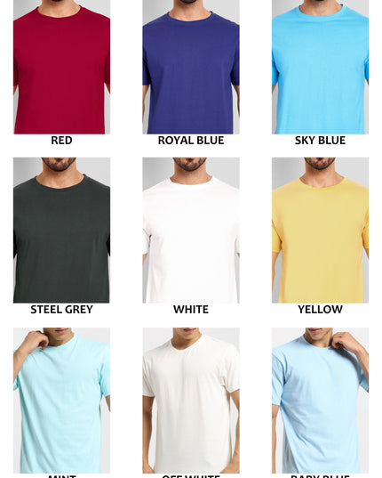 Solid Pack of 3: Half Sleeves Round Neck