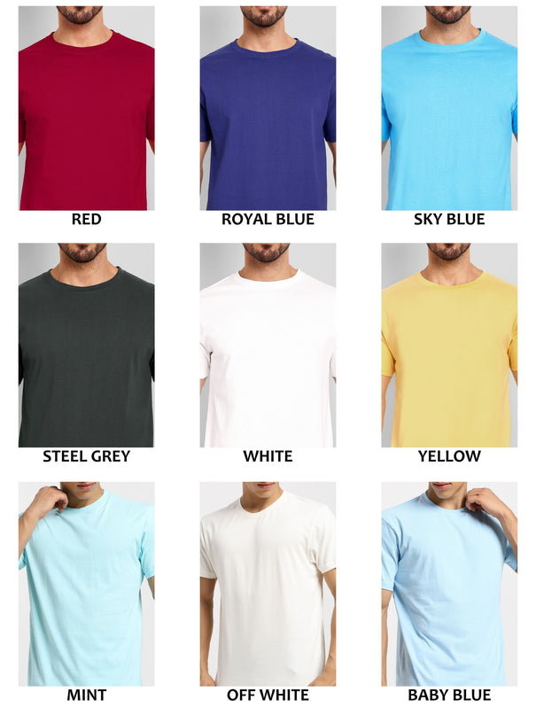 Solid Pack of 3: Half Sleeves Round Neck