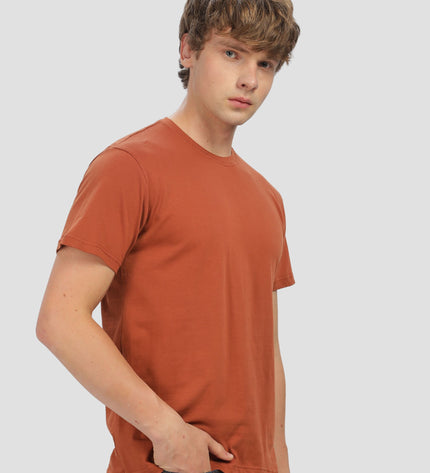 Unisex Regular Solid T-Shirt - Copper