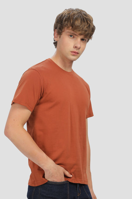 Unisex Regular Solid T-Shirt - Copper