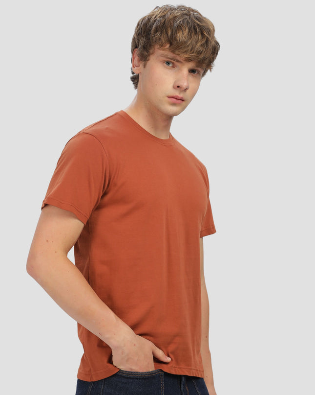 Unisex Regular Solid T-Shirt - Copper