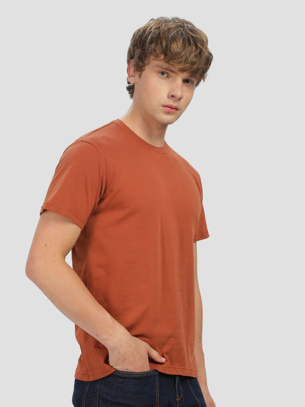 Unisex Regular Solid T-Shirt - Copper