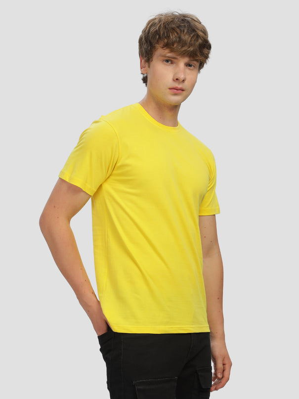Unisex Regular Solid T-Shirt - New Yellow