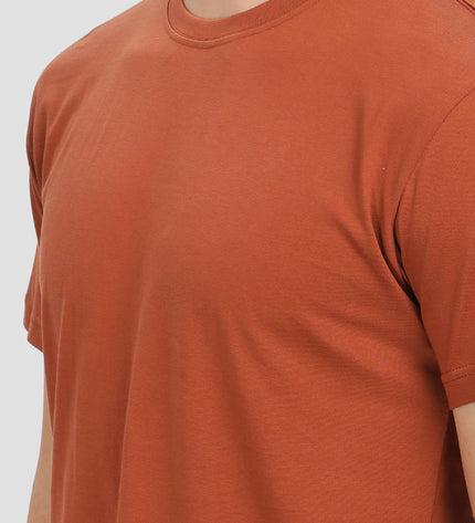 Unisex Regular Solid T-Shirt - Copper