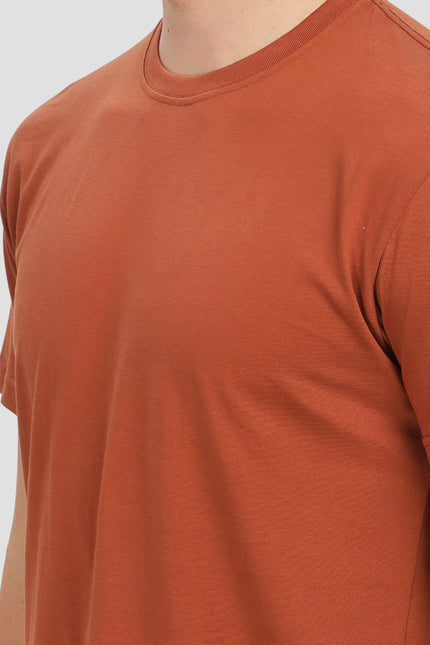 Unisex Regular Solid T-Shirt - Copper
