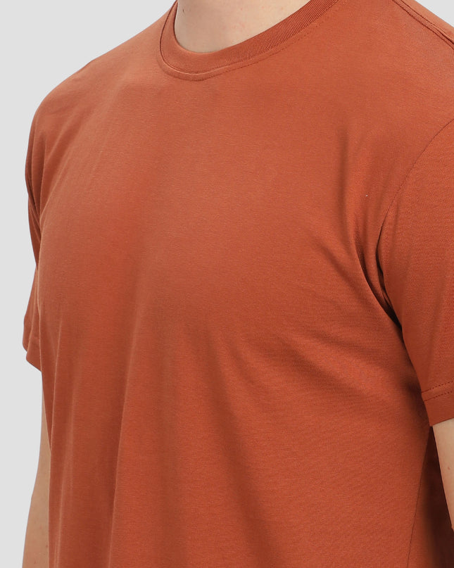 Unisex Regular Solid T-Shirt - Copper