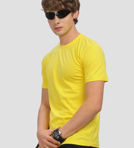 Unisex Regular Solid T-Shirt - New Yellow