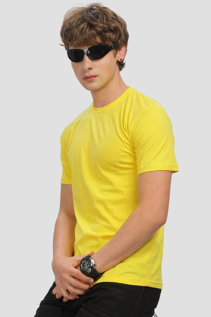 Unisex Regular Solid T-Shirt - New Yellow