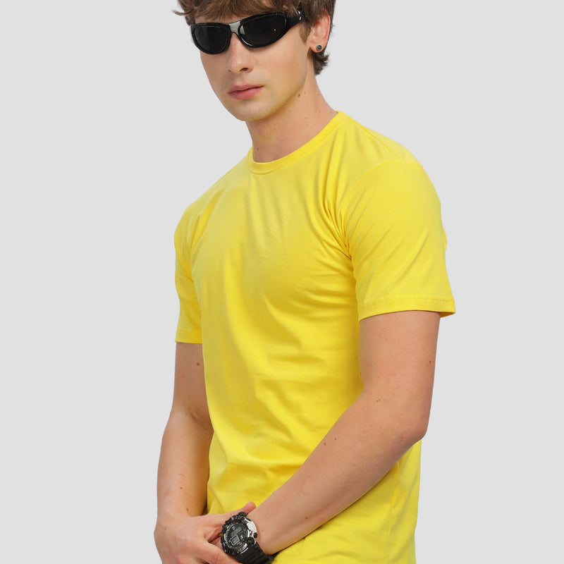 Unisex Regular Solid T-Shirt - New Yellow