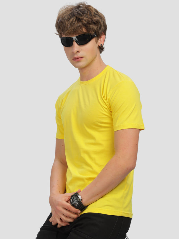 Unisex Regular Solid T-Shirt - New Yellow