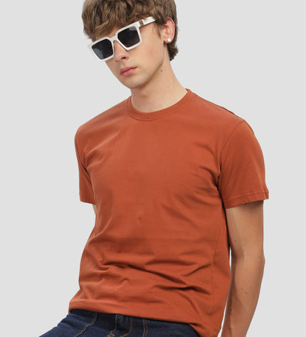 Unisex Regular Solid T-Shirt - Copper