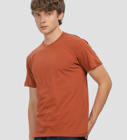 Unisex Regular Solid T-Shirt - Copper