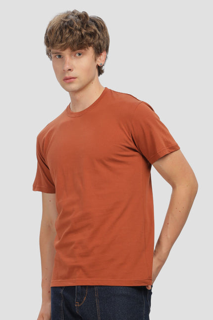 Unisex Regular Solid T-Shirt - Copper