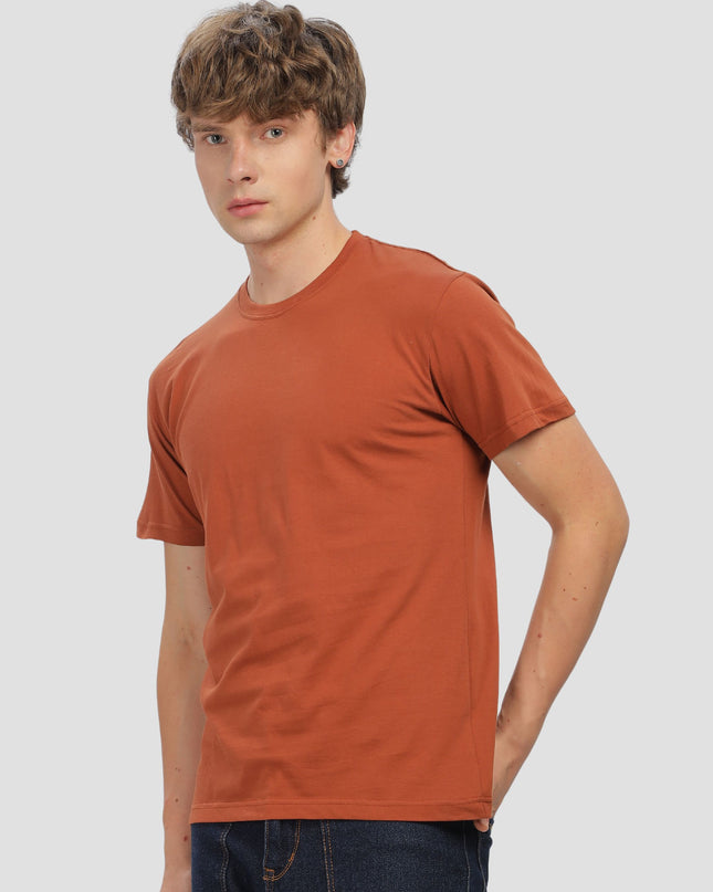 Unisex Regular Solid T-Shirt - Copper