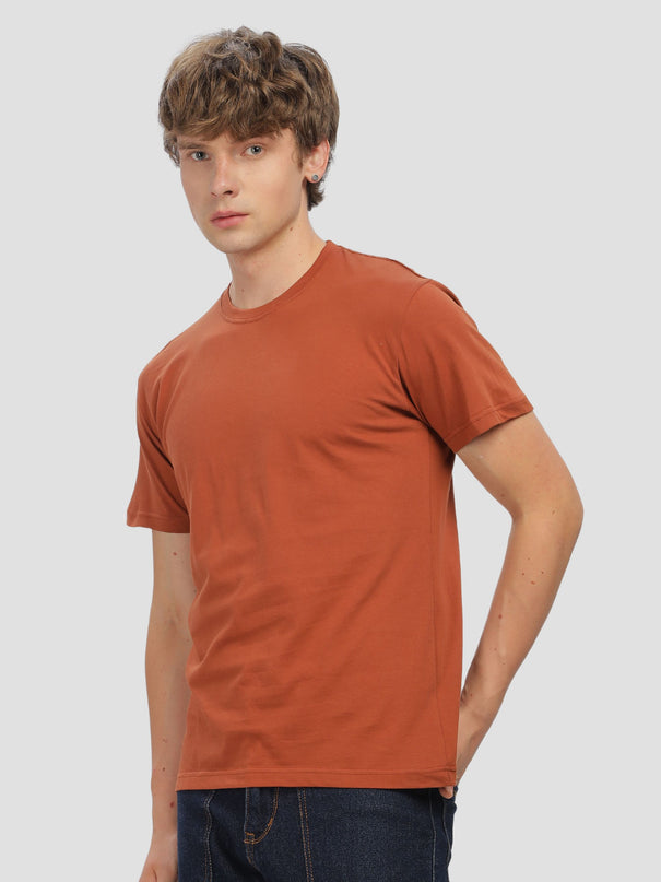 Unisex Regular Solid T-Shirt - Copper