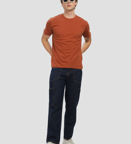 Unisex Regular Solid T-Shirt - Copper