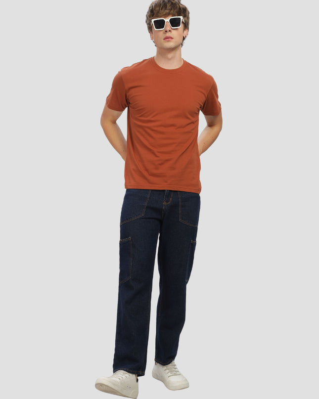 Unisex Regular Solid T-Shirt - Copper