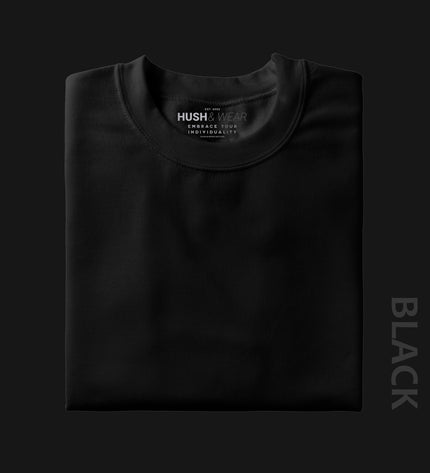 Unisex Regular Solid T-Shirt - Black