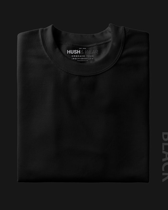 Men's Regular Solid T-Shirt - Black