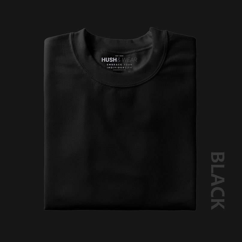 Men's Regular Solid T-Shirt - Black
