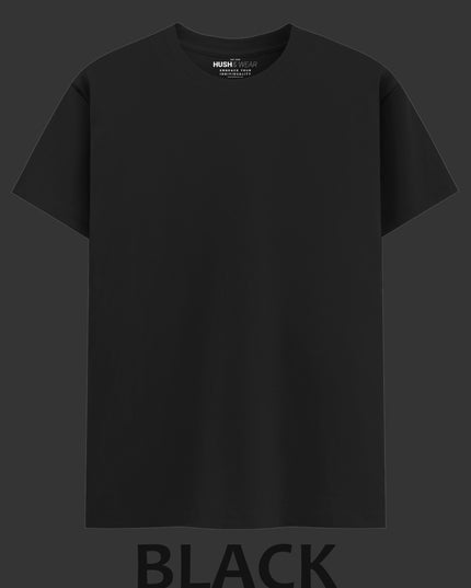 Men's Regular Solid T-Shirt - Black