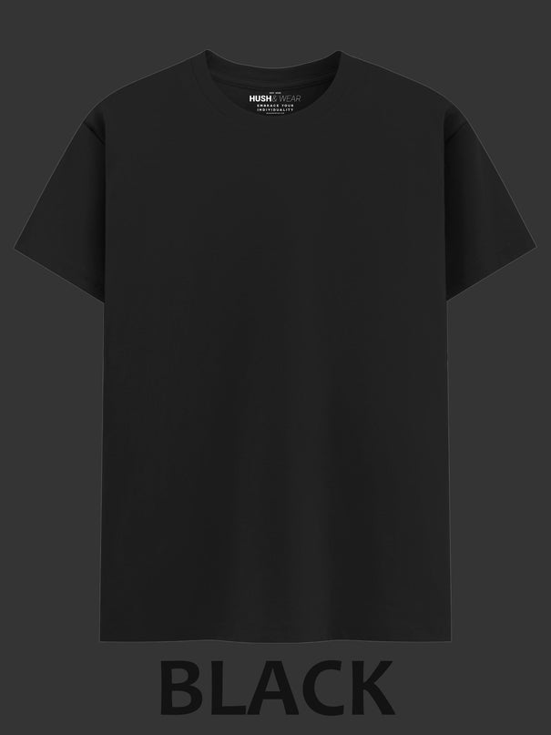Men's Regular Solid T-Shirt - Black