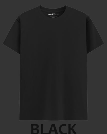 Men's Regular Solid T-Shirt - Black