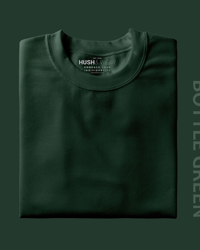 Men's Regular Solid T-Shirt - Bottle Green