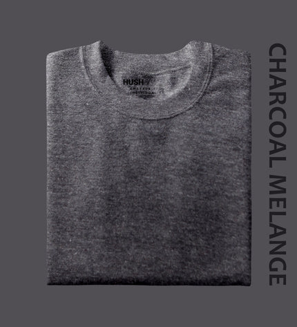 Unisex Regular Solid T-Shirt - Charcoal Melange