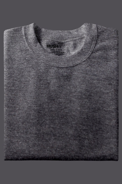 Unisex Regular Solid T-Shirt - Charcoal Melange