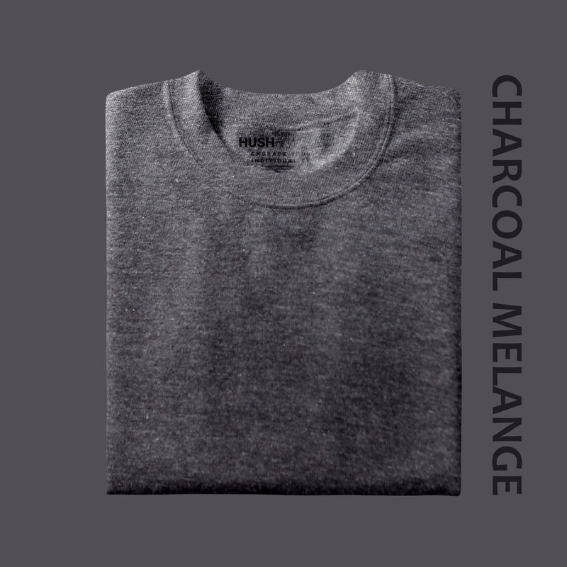 Unisex Regular Solid T-Shirt - Charcoal Melange