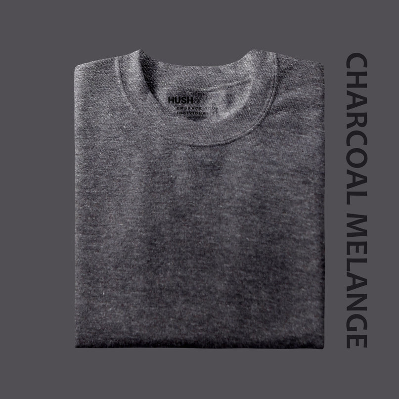 Unisex Regular Solid T-Shirt - Charcoal Melange