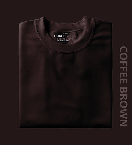 Unisex Regular Solid T-Shirt - Coffee Brown