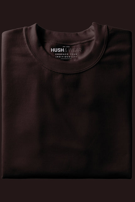 Unisex Regular Solid T-Shirt - Coffee Brown