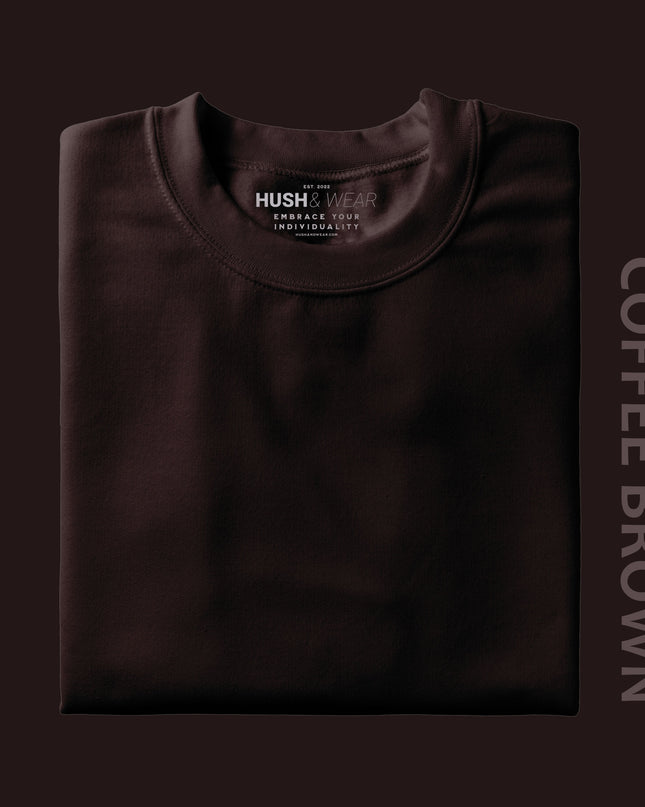 Unisex Regular Solid T-Shirt - Coffee Brown