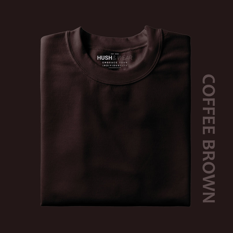 Unisex Regular Solid T-Shirt - Coffee Brown