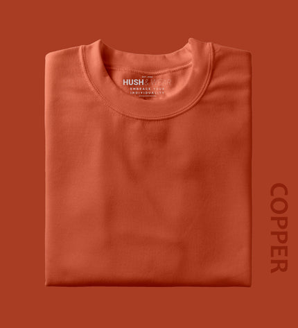 Unisex Regular Solid T-Shirt - Copper