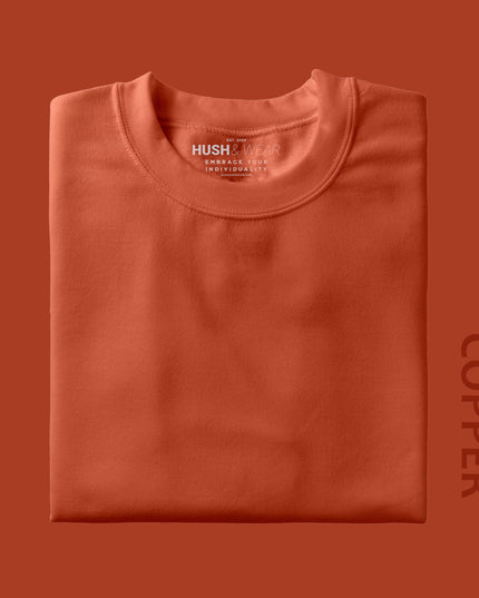 Unisex Regular Solid T-Shirt - Copper